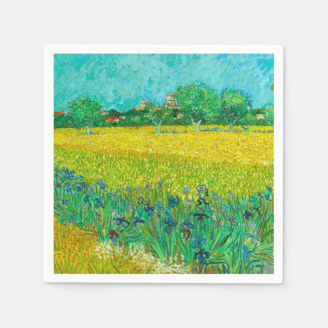 Van Gogh Field with Irises Near Arles Napkins (Front)