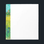 Van Gogh Field with Irises Near Arles Notepad<br><div class="desc">Notepad featuring Vincent van Gogh’s oil painting Field with Irises Near Arles (1888). Beautiful blue irises decorate the golden fields in Arles,  France. A marvelous gift for lovers of Post-Impressionism and Dutch art collectors!</div>
