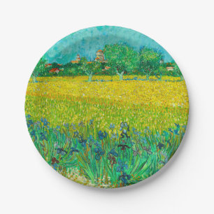 Van Gogh Field with Irises Near Arles Paper Plates