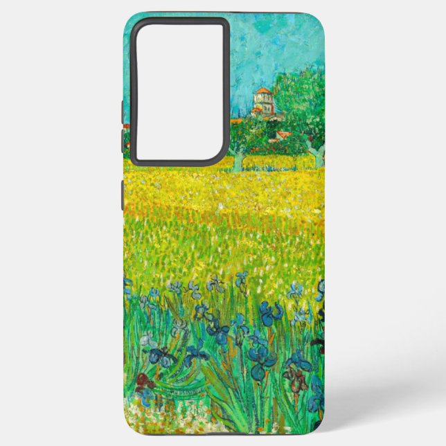 Van Gogh Field with Irises Near Arles Samsung Galaxy Case (Back)