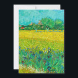 Van Gogh Field with Irises Near Arles Save The Date<br><div class="desc">Card featuring Vincent van Gogh’s oil painting Field with Irises Near Arles (1888). Beautiful blue irises decorate the golden fields in Arles,  France. A marvelous gift for lovers of Post-Impressionism and Dutch art collectors!</div>