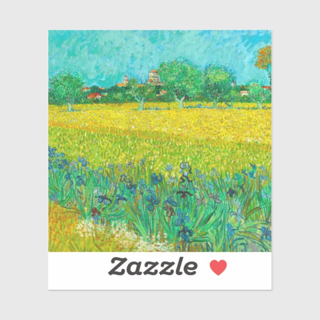 Van Gogh Field with Irises Near Arles Sticker (Sheet)