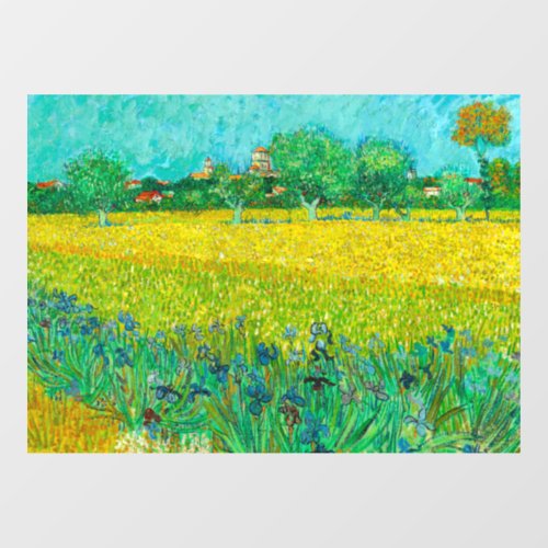 Van Gogh Field with Irises Near Arles Window Cling