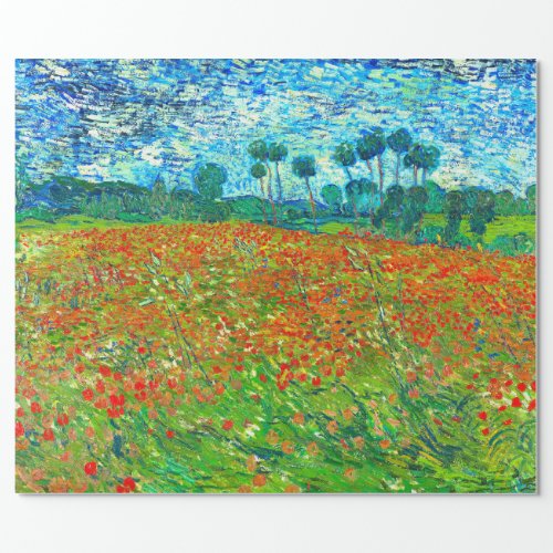 VAN GOGH FIELD WITH POPPIES DECOUPAGE WRAPPING PAPER