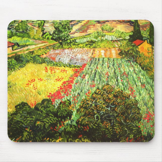 Van Gogh: Field with Poppies Mouse Pad (Front)