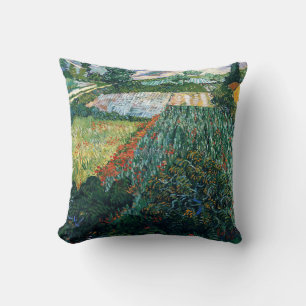 Van Gogh - Field with Poppies Throw Pillow