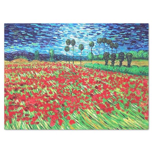 VAN GOGH FIELD WITH POPPIES TISSUE PAPER