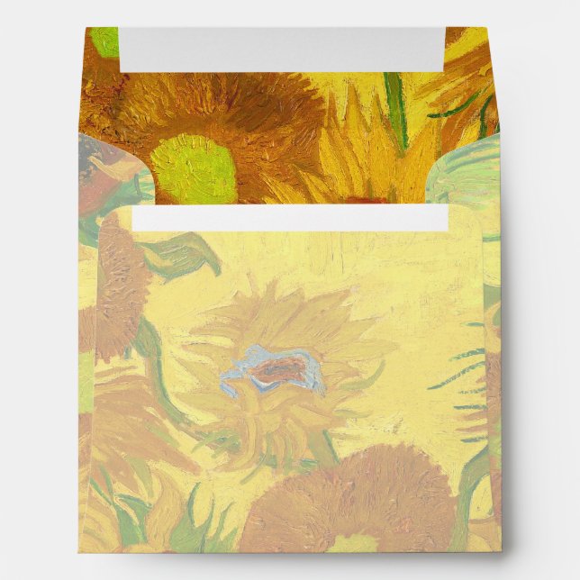 Van Gogh Fifteen Sunflowers In A Vase Fine Art Envelope (Back (Bottom))