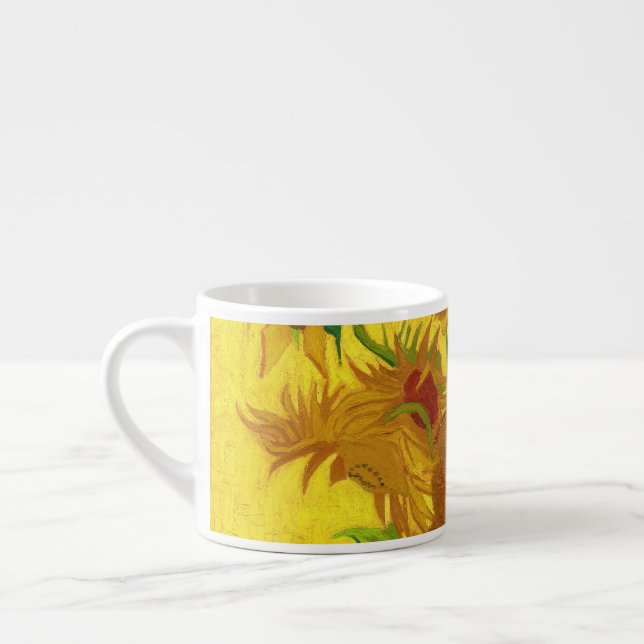 Van Gogh Fifteen Sunflowers In A Vase Fine Art Espresso Cup (Left)