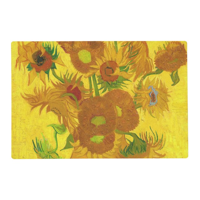Van Gogh Fifteen Sunflowers In A Vase Fine Art Placemat (Front)