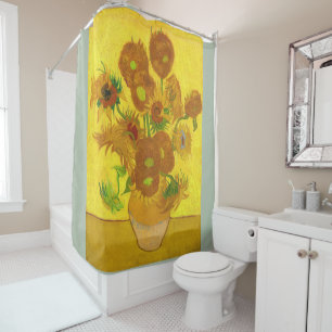 Van Gogh Fifteen Sunflowers In A Vase Fine Art Shower Curtain