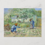 Van Gogh First Steps Painting Postcard<br><div class="desc">Vincent Van Gogh  (30 March 1853 – 29 July 1890) was an influential Dutch post-impressionist painter.  This painting is First Steps.</div>