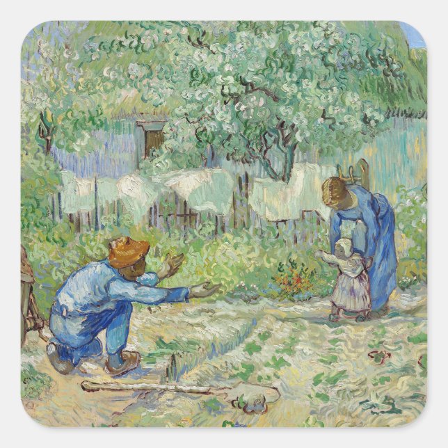 Van Gogh First Steps Painting Square Sticker (Front)