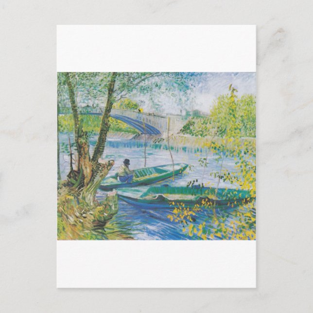 Van Gogh Fishermen and boats in the Pont de Clichy Postcard (Front)