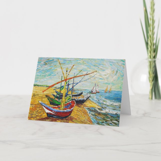 Van Gogh Fishing Boats Greeting Card (Front)