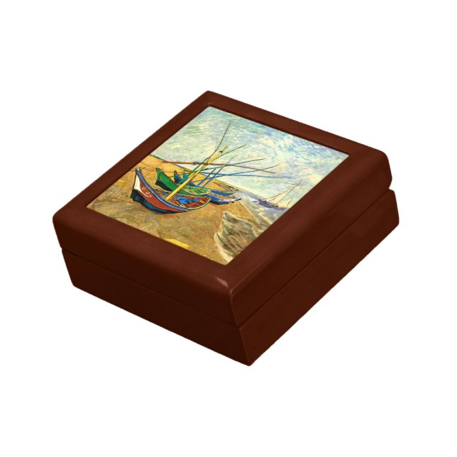 Van Gogh Fishing Boats on Beach at Saintes Maries Gift Box (Side)