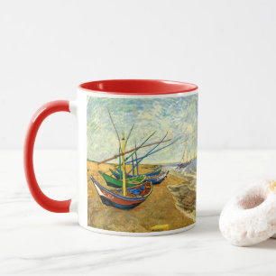 Van Gogh Fishing Boats on Beach at Saintes Maries Mug