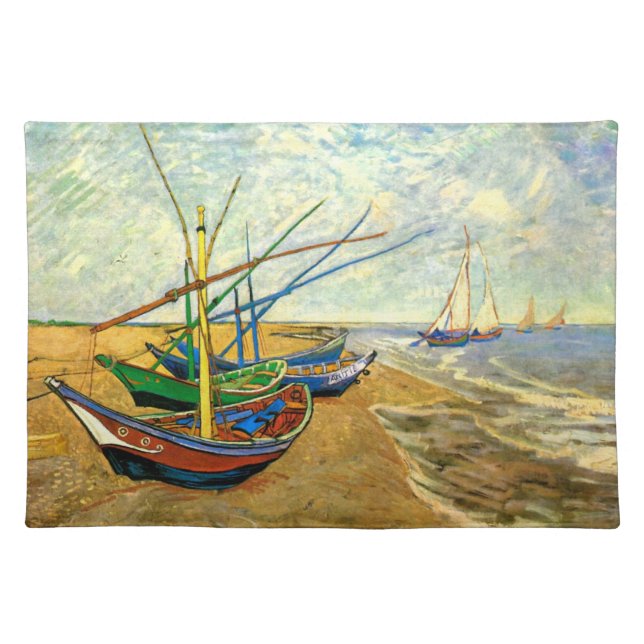 Van Gogh Fishing Boats on Beach at Saintes Maries Placemat (Front)