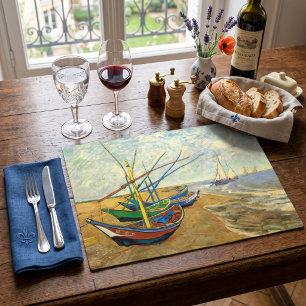 Van Gogh Fishing Boats on Beach at Saintes Maries Placemat