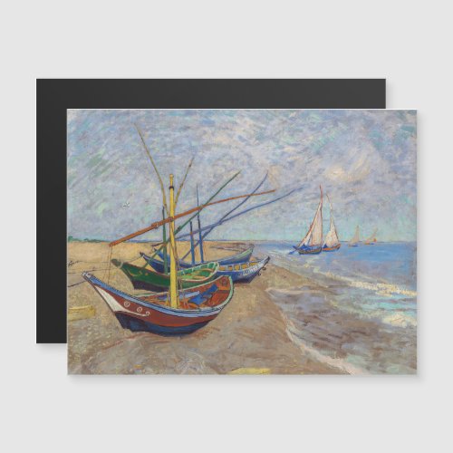 Van Gogh _ Fishing Boats on Beach Magnetic Card