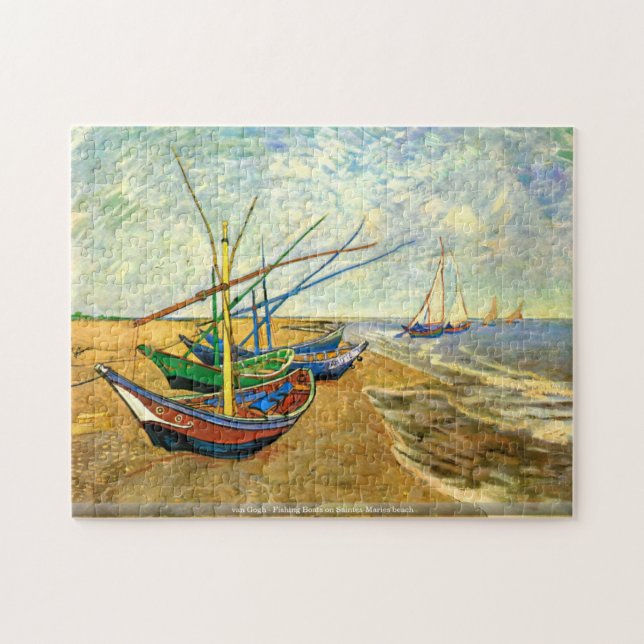 van Gogh - Fishing Boats on Saintes-Maries beach Jigsaw Puzzle (Horizontal)