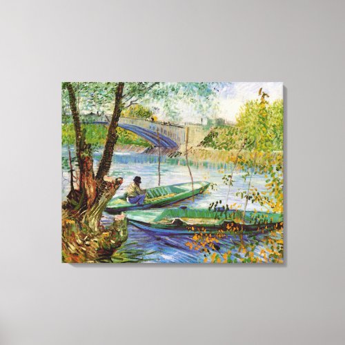 Van Gogh Fishing in the Spring Pont de Clichy Canvas Print