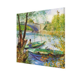 Van Gogh Fishing in the Spring, Pont de Clichy Canvas Print