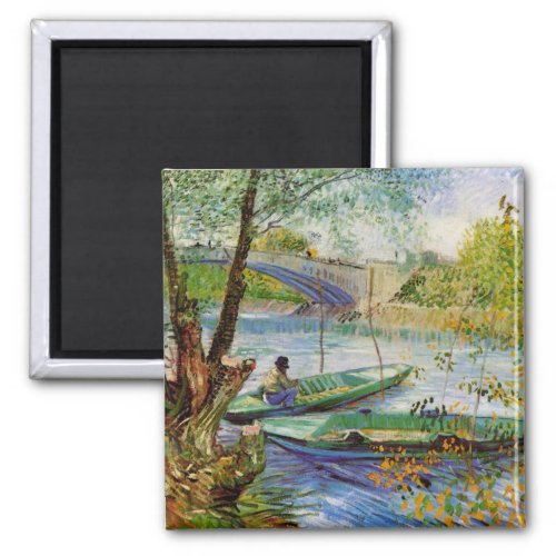 Van Gogh Fishing in the Spring Pont de Clichy Magnet