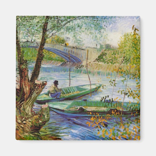 Van Gogh Fishing in the Spring, Pont de Clichy Magnet (Front)
