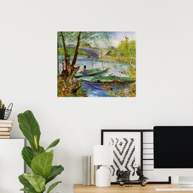 Van Gogh Fishing in the Spring, Pont de Clichy Poster (Home Office)