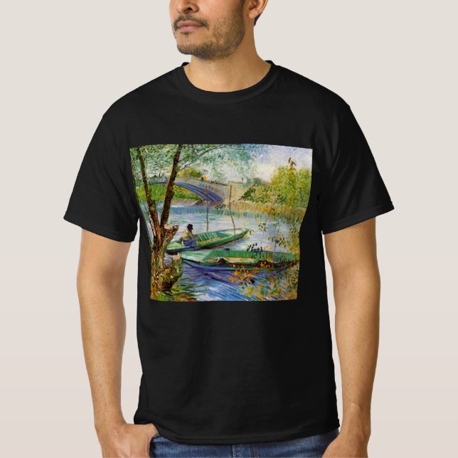 Van Gogh Fishing in the Spring, Pont de Clichy T-Shirt (Front)