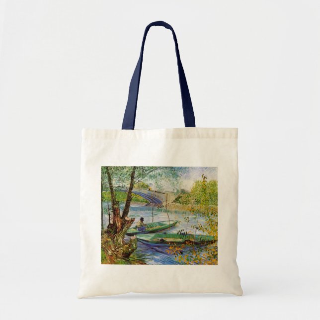 Van Gogh Fishing in the Spring, Pont de Clichy Tote Bag (Front)