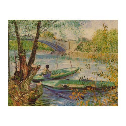 Van Gogh Fishing in the Spring Pont de Clichy Wood Wall Decor