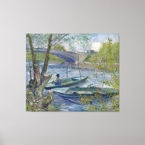 Van Gogh Fishing Spring Painting Canvas Print
