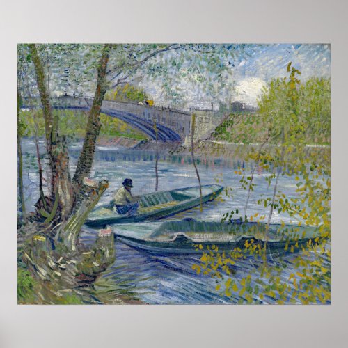 Van Gogh Fishing Spring Painting Poster