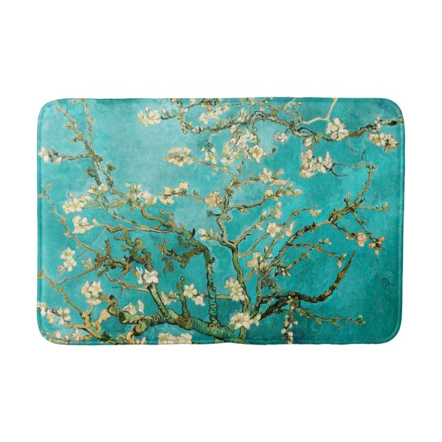Van Gogh Floral Almond Tree Bath Mat (Front)