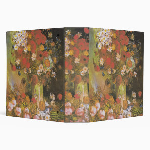 Van Gogh Floral Still Life Red Poppies & Roses 3 Ring Binder