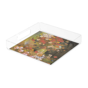 Van Gogh Floral Still Life Red Poppies & Roses Acrylic Tray