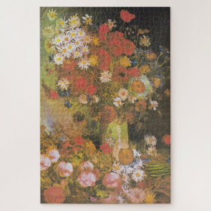 Van Gogh Floral Still Life Red Poppies & Roses Jigsaw Puzzle