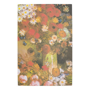 Van Gogh Floral Still Life Red Poppies & Roses Metal Print
