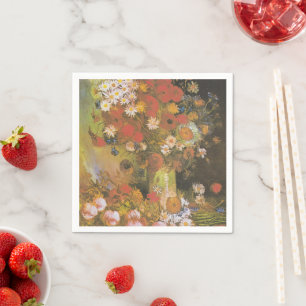 Van Gogh Floral Still Life Red Poppies & Roses Napkins