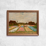 Van Gogh Flower Beds In Holland Old Art Poster<br><div class="desc">Poster of Vincent Van Gogh,  Flower beds in Holland,  1883. Old famous painting with a farmer and a garden full of colorful tulips,  houses in soft tone colors,  and a post-impressionism style. CCO license,  public domain art. Frame not included.</div>