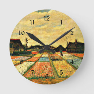 Van Gogh - Flower Beds in Holland Round Clock