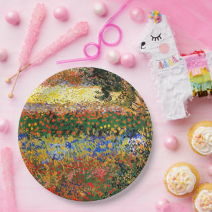 Van Gogh - Flower Garden painting, Paper Plates