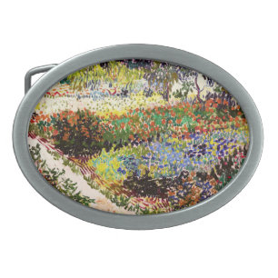 Van Gogh Flowering Garden At Arles Floral Fine Art Belt Buckle