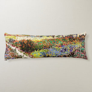 Van Gogh Flowering Garden At Arles Floral Fine Art Body Pillow