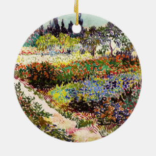 Van Gogh Flowering Garden At Arles Floral Fine Art Ceramic Ornament