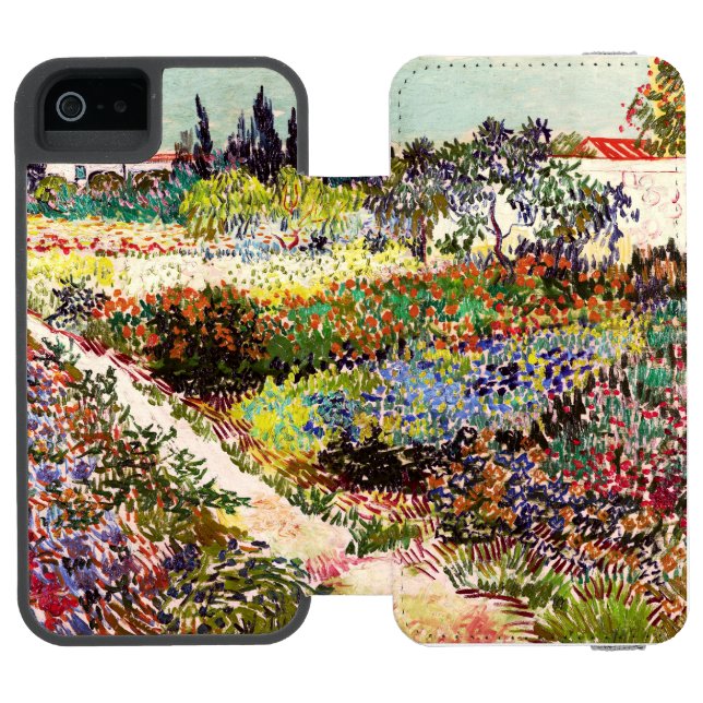 Van Gogh Flowering Garden At Arles Floral Fine Art Incipio iPhone Wallet Case (Folio Open)