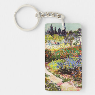 Van Gogh Flowering Garden At Arles Floral Fine Art Keychain