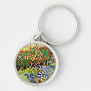 Van Gogh Flowering Garden At Arles Floral Fine Art Keychain